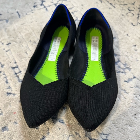 Rothy's Black Flats with Blue Accents - Picture 7 of 10